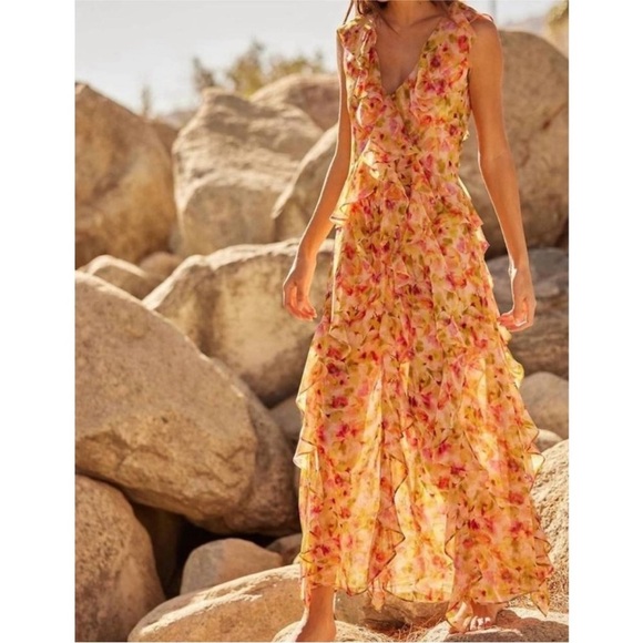 NWT MISA Los Angeles Claudita Dress in Golden Flora - Picture 6 of 15